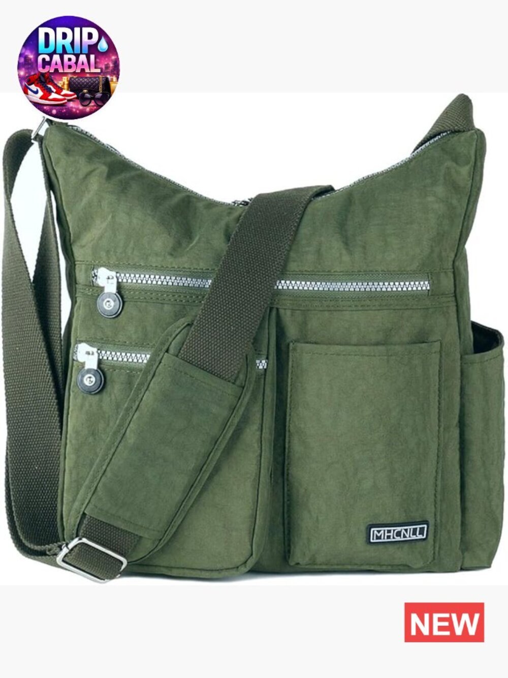 Lightweight Water-Resistant Nylon Crossbody Bag with RFID Pocket
